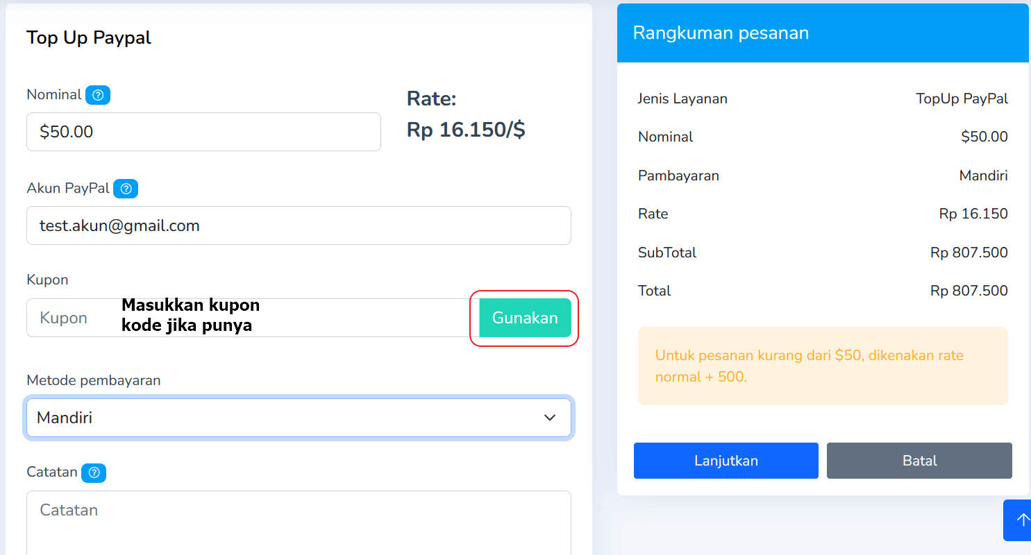 top up paypal seabank